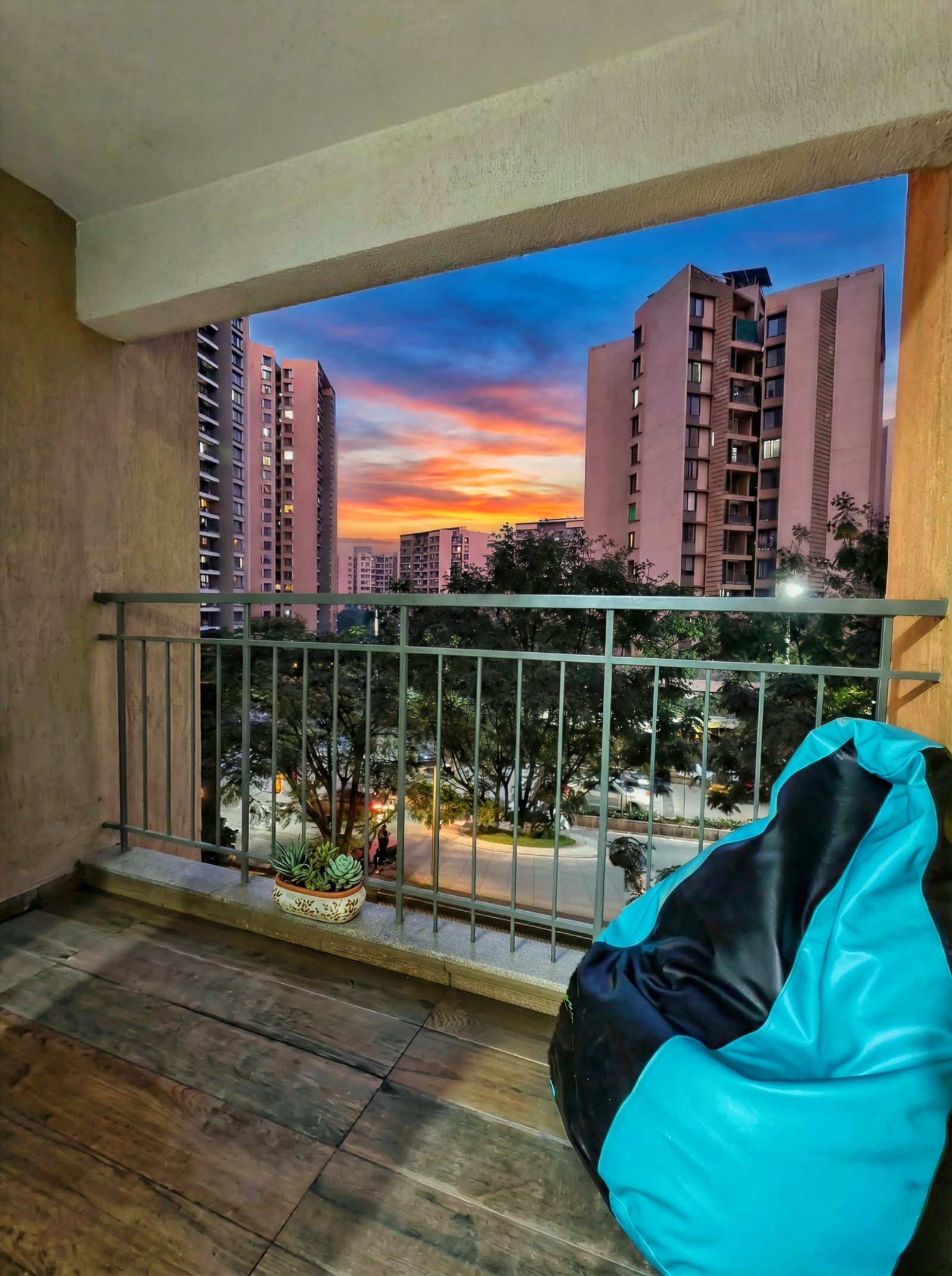 Balcony sunset view from residence